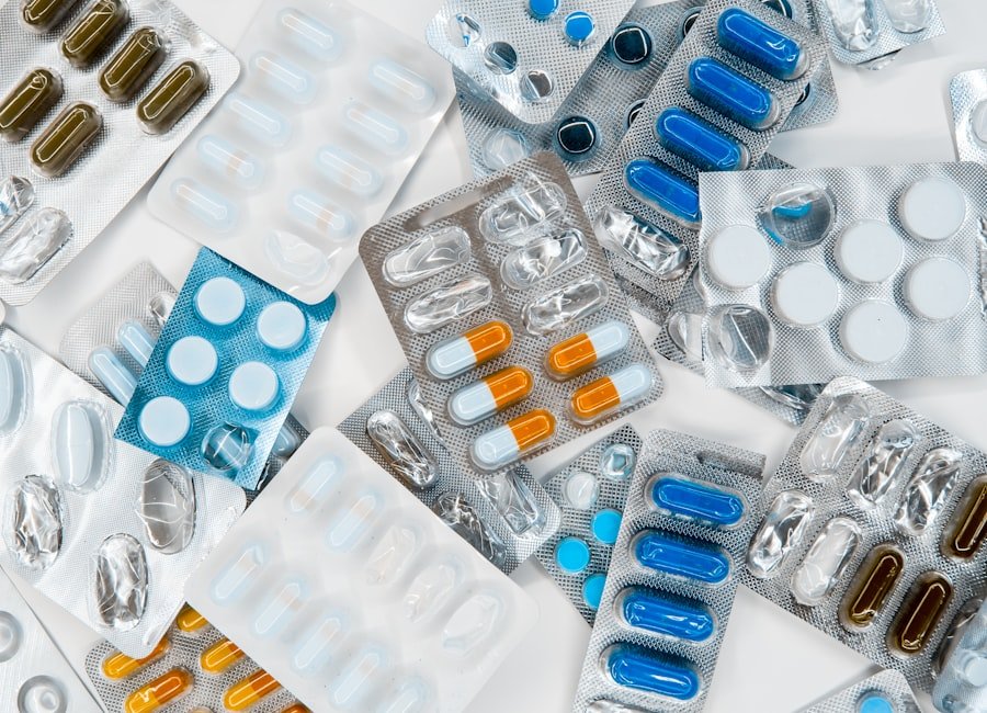 Assorted psychiatric medications in blister packs